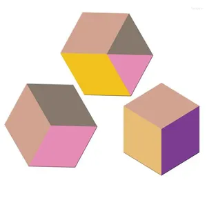 Bakgrundsbilder akryl spegelplåt Hexagonblad Färgade limväggklistermärke Tecknad Space Saving Design Decor för klädsel