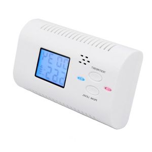 Freeshipping Battery-Operated CO Carbon Monoxide Detector Alarm Human Voice Warning Battery Powered Backlight Digital LCD air analyzer Llelr