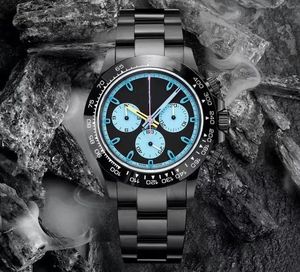 Carbon Black Steel Men's and Women's完全に自動機械式の機械式時計、直径40mmのDayton、収納ボックスラグジュアリーウォッチと組み合わせて