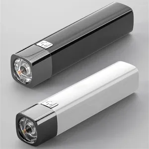 Lanternas tochas 100pcs LED de alta potência USB recarregável portátil tocha ao ar livre aviso de emergência luz noturna iluminação iluminação