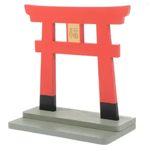 Dekorativa figurer Miniatyr pagodstaty Shinto Shrine Japanese Model Asian Decor Home 3D Wood Puzzle Po Ornament Furniture