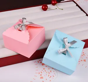 Gift Wrap 100pcs Pure Color Food Grade Paper Boxes Wedding Box High Quality Mini Pastry Biscuit Of Candy And Cake