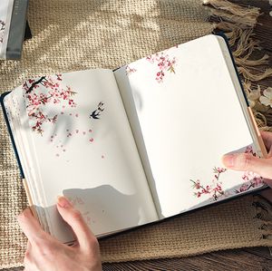 Notepads Color Inside Page Notebook Chinese Style Creative Hard Cover Diary Book Weekly Planner Handbook Exquisite Gift 230408