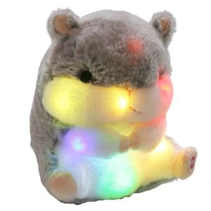 Peluş Işık - Yukarı Oyuncaklar 20cm Mini Parlayan Bebek Hamster Oyuncakları Led Işık Peluş Oyuncaklar Çocuk Doğum Günü Hediyesi Yumuşak Sevimli Ayakkurma Yastık Doldurmalar 231109