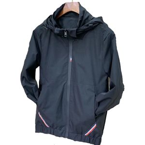 Herrjackor svart jacka Vår och höst Hooded CP Jacket Multi Pocket linsdekoration bomullsmaterial mäns casual dragkedja tunn