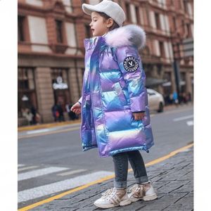 Para baixo casaco de inverno para baixo jaqueta longa meninas grosso quente com capuz algodão casaco crianças roupas 5-14 anos crianças parka snowsuit outerwear 231108