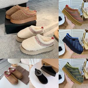 Designer-Damenhausschuhe Tazz Chestnut Fur Slides Ugglie Dheepskin Shearling Slipper Tasman Classic Ultra Mini Plateaustiefel Ugglie Snow Wollmischung Winterstiefeletten