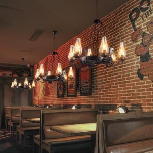 Pendant Lamps Retro Industrial Style Chandelier Restaurant El Milk Tea Shop Cafe Bar Glass