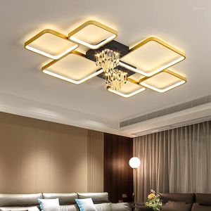 Tavan Işıkları Nordic Led Kare Işık Modern Flush Mount Chandelier Oturma Odası Yatak Odası Yemek Parlaklığı Chambre