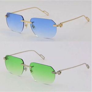 Modeaccessoires Sonnenbrillen UV400-Schutz rahmenlose 18 Karat Gold-Sonnenbrillenschild Vintage-Design-Brillengestelle für Männer und Frauen