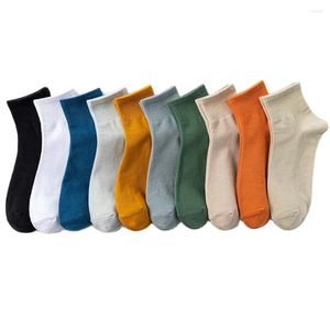 Мужские носки, 6 пар хлопковых носков, повседневные, в стиле Харадзюку, удобные до щиколотки, мягкие, простые, модные