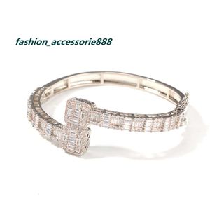 FirstMadam AU750 Pure 18K Gold 15 Moissanite Diamond Tennis Bracelet for Men Miami/