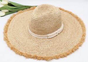 Geniş Memlu Şapkalar 6pcs Marka Kadınlar Büyük 13cm Disket Doğa Rafya Bayanlar Yaz Büyük Beach Güneş Saman Saman Kapakları Kaptan Toptan