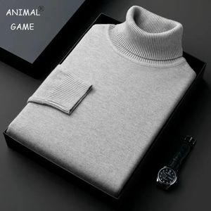 Maglioni da donna Felpe da uomo Anti pilling Maglione dolcevita lavorato a maglia di alta qualità Slim Fit Pullover a maniche lunghe Tinta unita Tendenza Abbigliamento uomo 231110