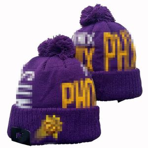 Men's Caps Suns Beanies Phoenix Beanie Hats All 32 Teams Knitted Cuffed Pom Striped Sideline Wool Warm USA College Sport Knit Hat Hockey Cap for Women's A1