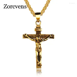 Hänge halsband kotik kors inri korsfästet Jesus bit halsband guld färg rostfritt stål män kedja kristna smycken gåvor vintage