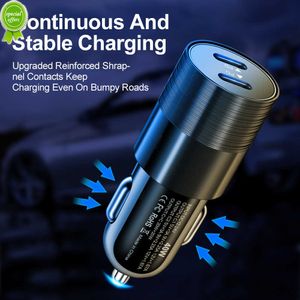 جديد 40W مزدوج شاحن Car Charger Metal Automatic Charger USB C-type للحصول على شحن سريع للهواتف المحمولة في شاحن Car USB C.