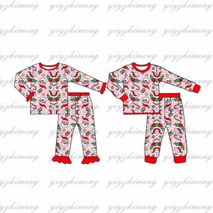 Clothing Sets Merry Christmas lovely holiday clothing baby boys girls pajamas sets Santa Claus long sleeve pajamas children's clothes wholesa 231108