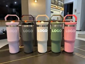 Su Şişeleri 20oz 30 oz fincan Isı Koruma Paslanmaz Çelik Tumbler Dış Mekan Büyük Kapasiteli Seyahat Araba Kupaları Yeniden Kullanılabilir Sızdır Yalan Flip Cup FY5651 I1110