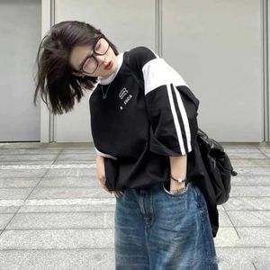 2023 NY DESIGNER WOMENS T SHIRT High-End Shirt High Edition Classic Chest Embroidery Panel Sleeve OS Loose Drop Shoulder T-shirt unisex