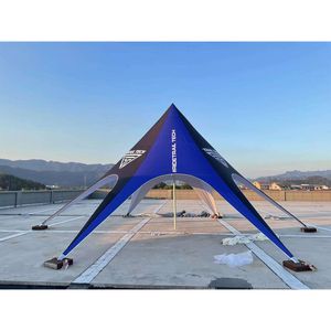 Daimeter 10m Single Poles Spider Star Pop Up Tent Gazebo Advertising Sports Event Mässautställning Aluminiumlegering Marquee Canopy Print