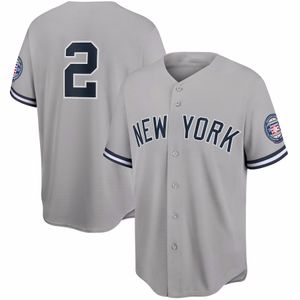 NY Derek Jeter 2020 Hall of Fame Indukcja Jersey White Grey Button Up Men Siched Jersey Rozmiar S-XXXL