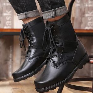 Boots Steel Toe Work Microfiber Leather Ankle Men Military Black Safety Shoes Waterproof Lace Up Tactical Army