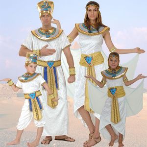 Kostium motywu Umorden Adult Kids Egypt Nile Faraoh Cleopatra Costume for Women Men Boys Girls Family Halloween Rok Fancy Dress 230410