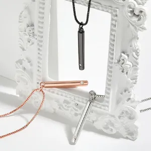 Chains Punk Feng Shui Drop Round Rod Pendant Necklace Fashion Essential Hip Hop Minimalist Cylinder Necklaces For Women Girls