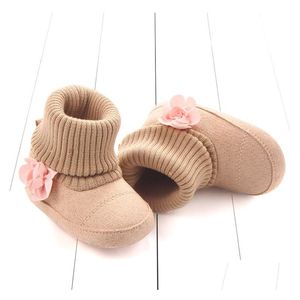 First Walkers Winter Snow Baby Boots Warm Fluff Balls Indoor Cottton Soft Sole Infant Newborn Toddler Drop Delivery Baby, Kids Materni Dhhkl