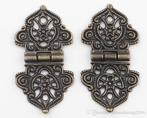 24 * 54mm Ferramenta per porte Cerniera a fiore cavo in lega d'epoca Ferramenta per mobili Cerniere in metallo Cerniere per porte dell'armadio per scatola fai-da-te