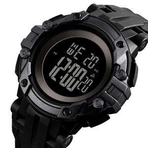 Черные мужские цифровые часы, светящиеся, 50 м, водонепроницаемые, спортивные, противоударные, будильник, мужские электронные часы, Reloj Hombre 1545 Wris236C