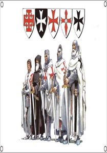 Knight Flag Banner Polyester 144 96cm Hang on the wall 4 grommets Custom Flag indoor Decoration Knight Templar1945973