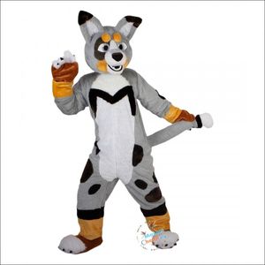 Halloween Grey Fox Dog Husky Cartoon Mascot Costume Easter Bunny Plush costume costume theme fancy dress Advertising Birthday Party Costume Outfit