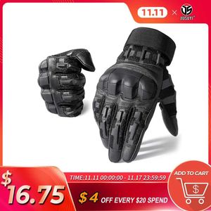 Ski Gloves Touch Screen Tactical Full Finger Gloves Army Military Paintball Airsoft Hunting Shooting PU Leather Protective Gear Men Women zln231110