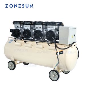 ZONESUN ZS-AC160L Attrezzatura industriale Potente compressore d'aria muto senza olio a pistone in rame puro per pompa d'aria portatile per piante dentali per la lavorazione del legno