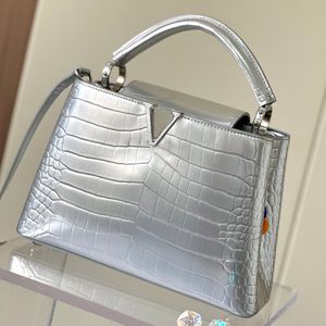 10a designers de qualidade de espelho retro crossbody ombro de ombro transversal mulheres mão mulher s mulher scrocodile texture tetture couro genuíno.