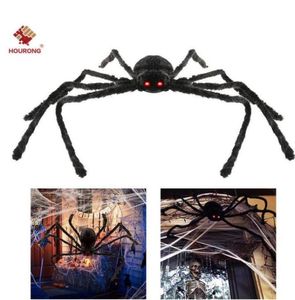 50off For Party Halloween Decoration Black Spider Haunted House Prop Indoor Outdoor Giant 3 Size 30cm 50cm 75cm1888867