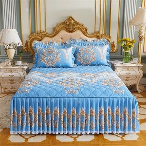 ベッドスカートの寝具贅沢な大きな寝具の寝具厚い非スリップ寝具カバー付きの大きな寝具セット230410