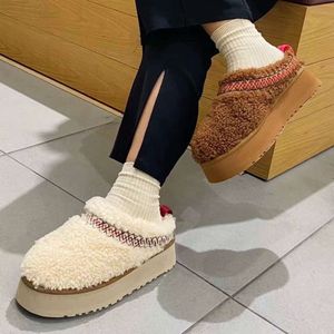 Pantofole Tazz intrecciate uggglie sherpa pelle di pecora Scivoli in pelliccia da donna Ugged tasman mules stivali da neve australia semi di senape ultra mini stivale con plateau Disquette wuggss boot