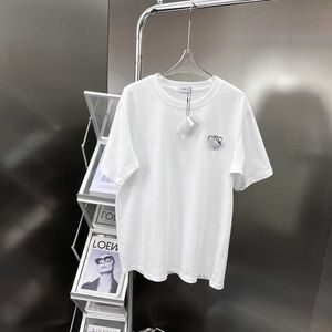 Maglietta da donna di design di lusso Camicia Selezione rigorosa di 23 LOE estate piccola etichetta T-shirt a maniche corte ricamata con nodo cinese per uomo top da coppia sciolto