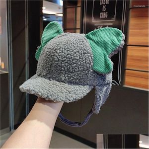 Berets Autmn Winter Parenting Big Ear Bomber Hats Cute Cartoon Visors Caps Outdoors Skiing Windproof Earflap 54-59Cm 47-53Cm Drop De Dhdft