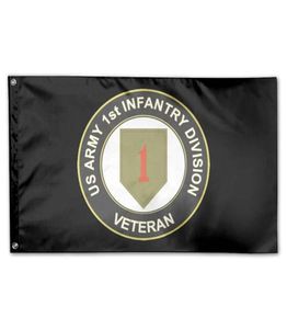 Bandeira da 1ª Divisão de Infantaria do Exército dos EUA 3x5 pés Impressão 100D Poliéster Clube Esportes de equipe interna com 2 ilhós de latão 7715135