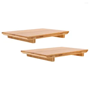 Servis uppsättningar 2st Sashimi Bamboo Serving Trays Japanese Restaurant Sushi Board