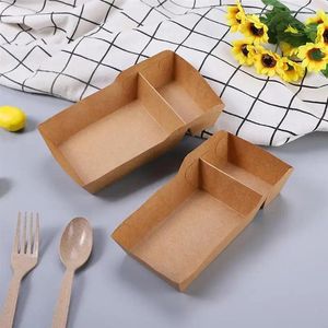 Take Out Containers Food Paper Trays Boats Snack Nacho Fried Serving Container Takeaway Boxes French Basket Disposable Dog Tray Box