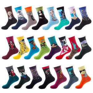 Yabancı Ticaret Yağlı Boya Çorapları Avrupa ve Amerikalı Yetişkin Çoraplar Bayanlar Ins Trend Çoraplar Erkek Sonbahar ve Kış Pamuk Çorap Toptan