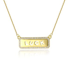 Luck Necklace S925 Silver Micro Set Zircon Zircon Pendant Necklace Corean Fashion Women Collar Chailar Party Jewelry Valentine's Day Hide Hift SPC