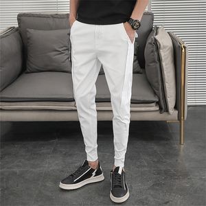 Men's Pants Korean Summer Pants Men's Fashion Design Slim Fit Men's Pants Ankle Length Solid Full Match Hip Hop Jogger Trousers Men's 230410