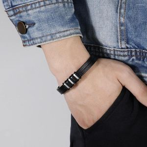 Länkarmband armband för kvinnor trendprodukter titanstål målade enkelt geometriska omonterade dubbla säkerhetsspänne manliga smycken