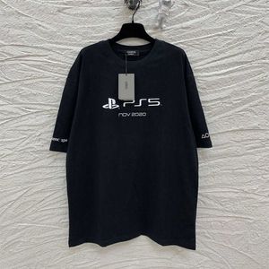 2023新しいデザイナーレディースTシャツハイエンドハイエディション2023サマーファミリーPS5 COブランドプリントカップルスリーブTシャツ